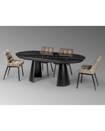 CAPRI -MESA COMEDOR- T MARMOL NEGRO